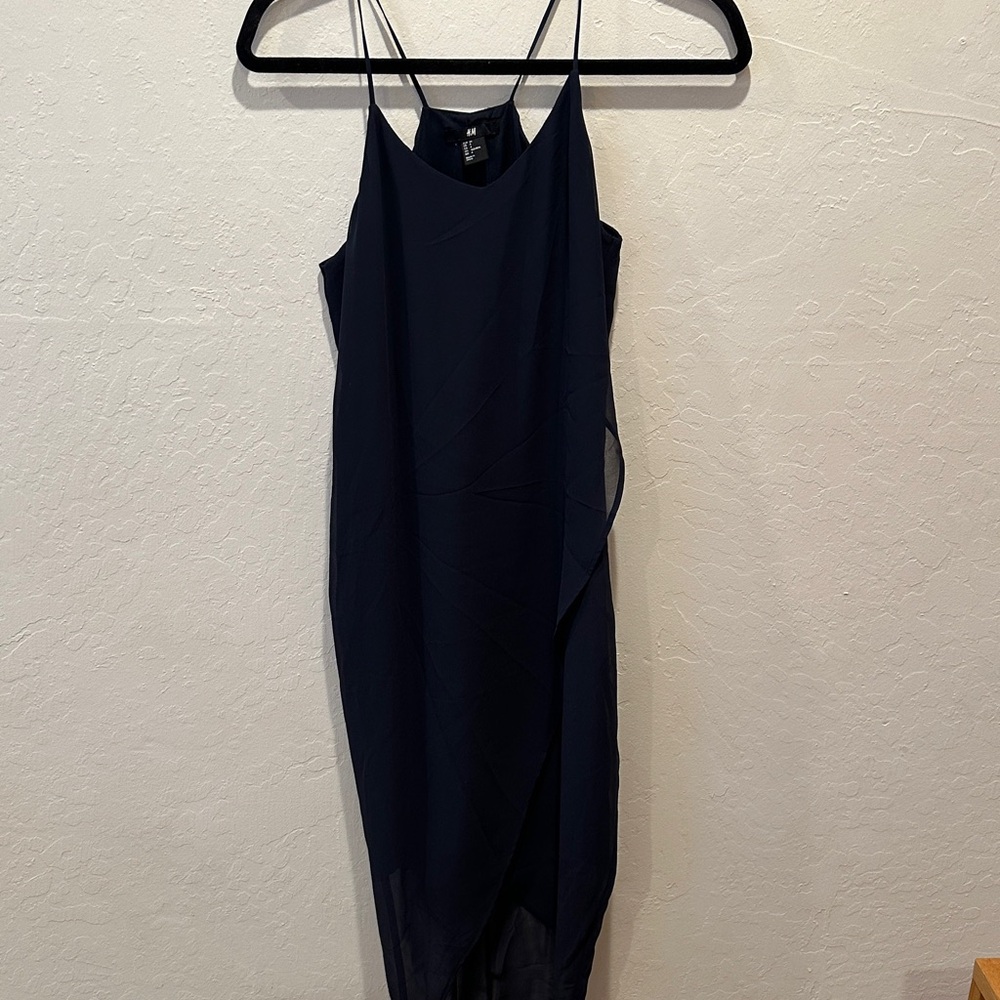 H&M Dark Blue Asymmetrical Dress